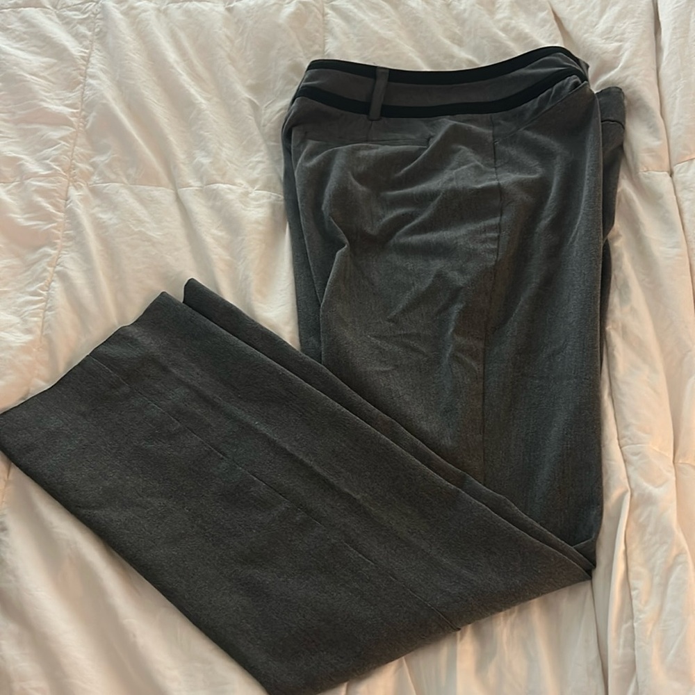 Gray work slacks, New York and Company size 8 average black accents
